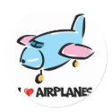 I Love Airplanes stickers