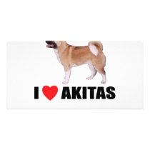 I Love Akitas Photo Card Template