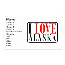 I Love Alaska Design Business Card