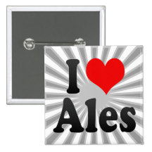 I Love Ales, France Pinback Buttons
