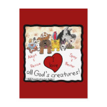I love all Gods Creatures Postcard
