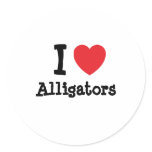 I love Alligators heart custom personalized stickers