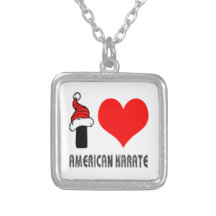 I Love American Karate Design Necklaces