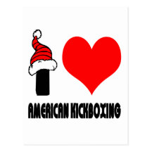 I Love American kickboxing Design Postcards