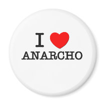 I Love Anarcho Fridge Magnets