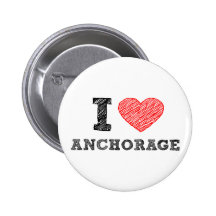 I Love Anchorage Pinback Buttons