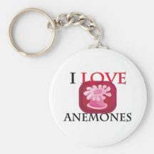 I Love Anemones Keychains
