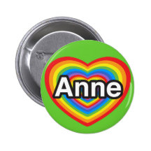 I love Anne. I love you Anne. Heart Pins