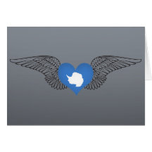 I Love Antarctica -wings Card