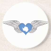 I Love Antarctica -wings Drink Coaster