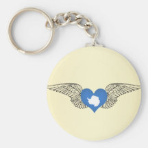 I Love Antarctica -wings Keychain
