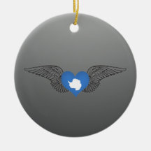 I Love Antarctica -wings Ornament