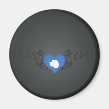 I Love Antarctica -wings Refrigerator Magnets
