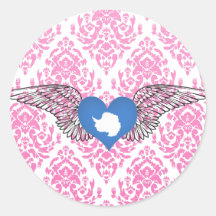 I Love Antarctica -wings Sticker