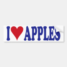 I Love Apples Bumper Sticker