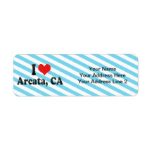 I Love Arcata, CA Custom Return Address Label