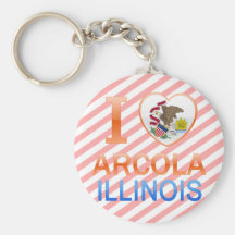 I Love Arcola, IL Keychains