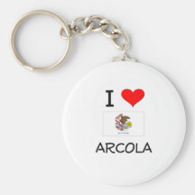 I Love ARCOLA Illinois Keychains