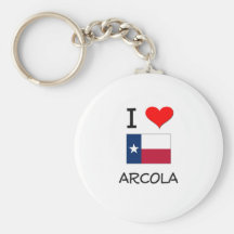 I Love Arcola Texas Key Chain