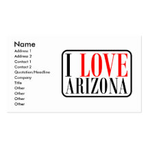 I Love Arizona Design Business Cards