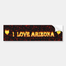 I love arizona fire and flames bumper sticker