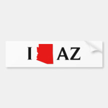 I Love Arizona - I Love AZ - Arizona State Bumper Sticker