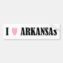 I LOVE ARKANSAS BUMPER STICKER