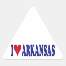I Love Arkansas Triangle Stickers