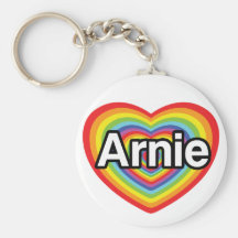 I love Arnie, rainbow heart Keychains