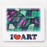 I Love Art Mouse Pad