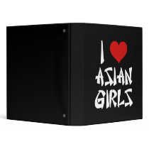 I Love Asian Girls Vinyl Binders