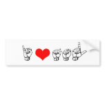 I Love ASL Bumper Sticker
