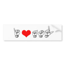 I Love ASL Bumper Sticker