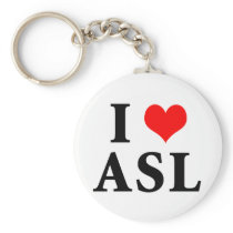 I Love ASL Keychains