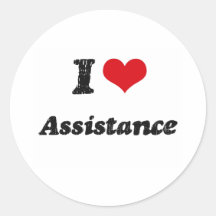 I Love Assistance Stickers