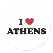 I Love Athens Georgia Round Stickers