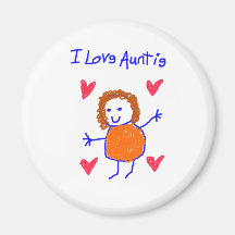 I Love Auntie Fridge Magnet