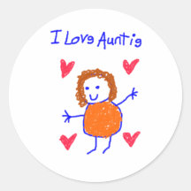 I Love Auntie Stickers