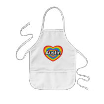 I love Austin. I love you Austin. Heart Apron