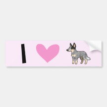 I Love Australian Cattle Dogs  / Kelpies Bumper Stickers