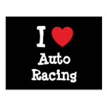 I love Auto Racing heart custom personalized Postcards