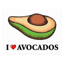 I Love Avocados Post Cards