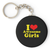 I LOVE AWESOME GIRLS KEYCHAINS