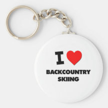 I Love Backcountry Skiing Key Chain