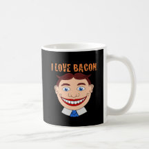 I LOVE BACON COFFEE MUGS