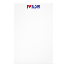 I Love Bacon Customized Stationery