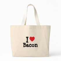 I love Bacon heart T-Shirt Canvas Bags