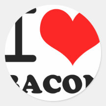 I love bacon round sticker