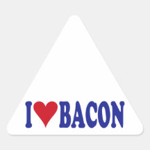 I Love Bacon Triangle Sticker
