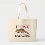 I Love Badgers Tote Bags
